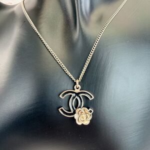 CHANEL Camelia Flower Cc Logo Necklace